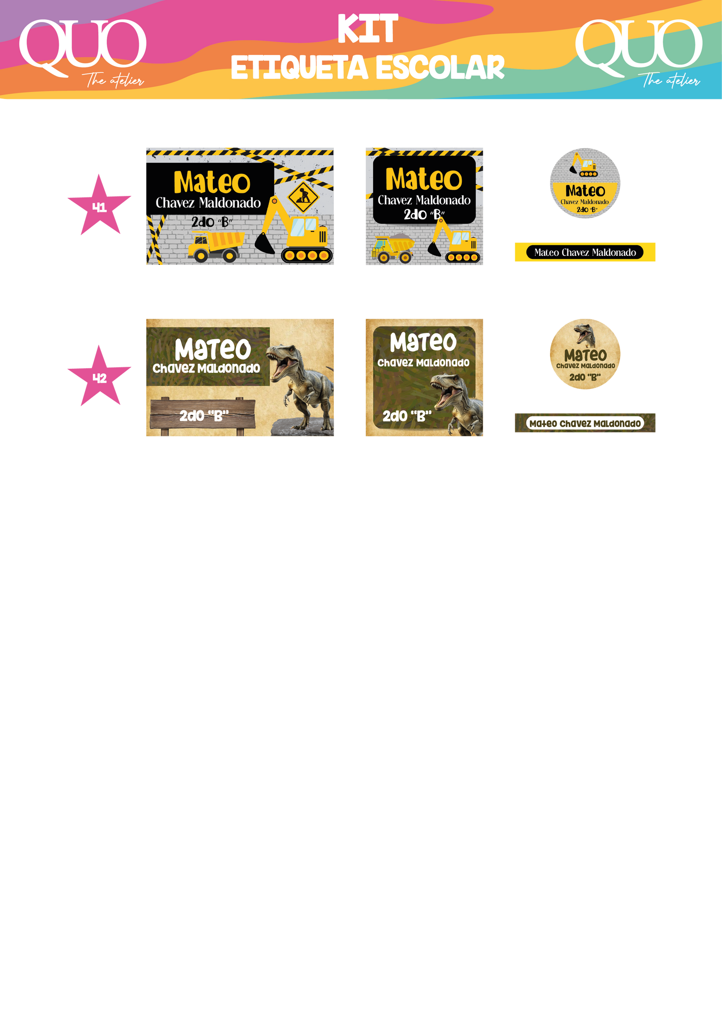 PLANILLA EXTRA ETIQUETA ESCOLAR